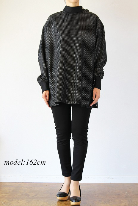 THE RERACS(ザ・リラクス)サイドオープンプルオーバーブラウスSIDE OPEN PULLOVER BLOUSE(DOT)