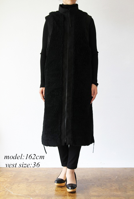 THE RERACS(ザ・リラクス)スタンドカラーロングボアベストSTAND COLOR LONG BOA VEST(BK)