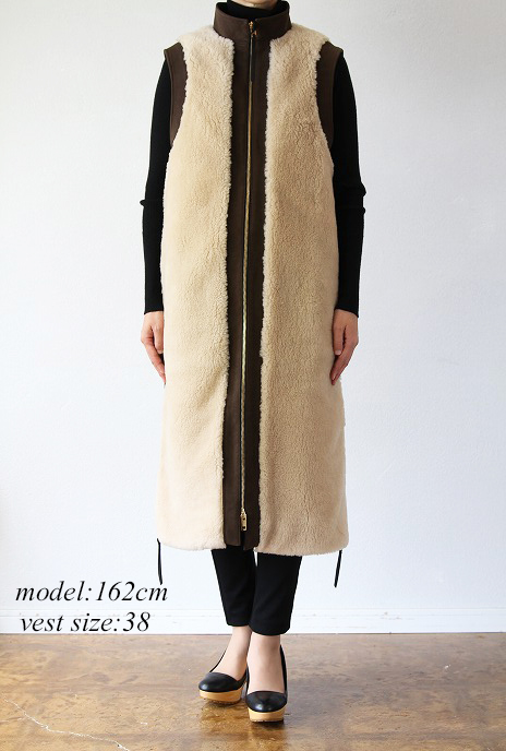 THE RERACS(ザ・リラクス)スタンドカラーロングボアベストSTAND COLOR LONG BOA VEST(BG)